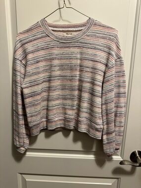 Madewell Pastel Stripe Knit Top in Cream, Pink, Blue